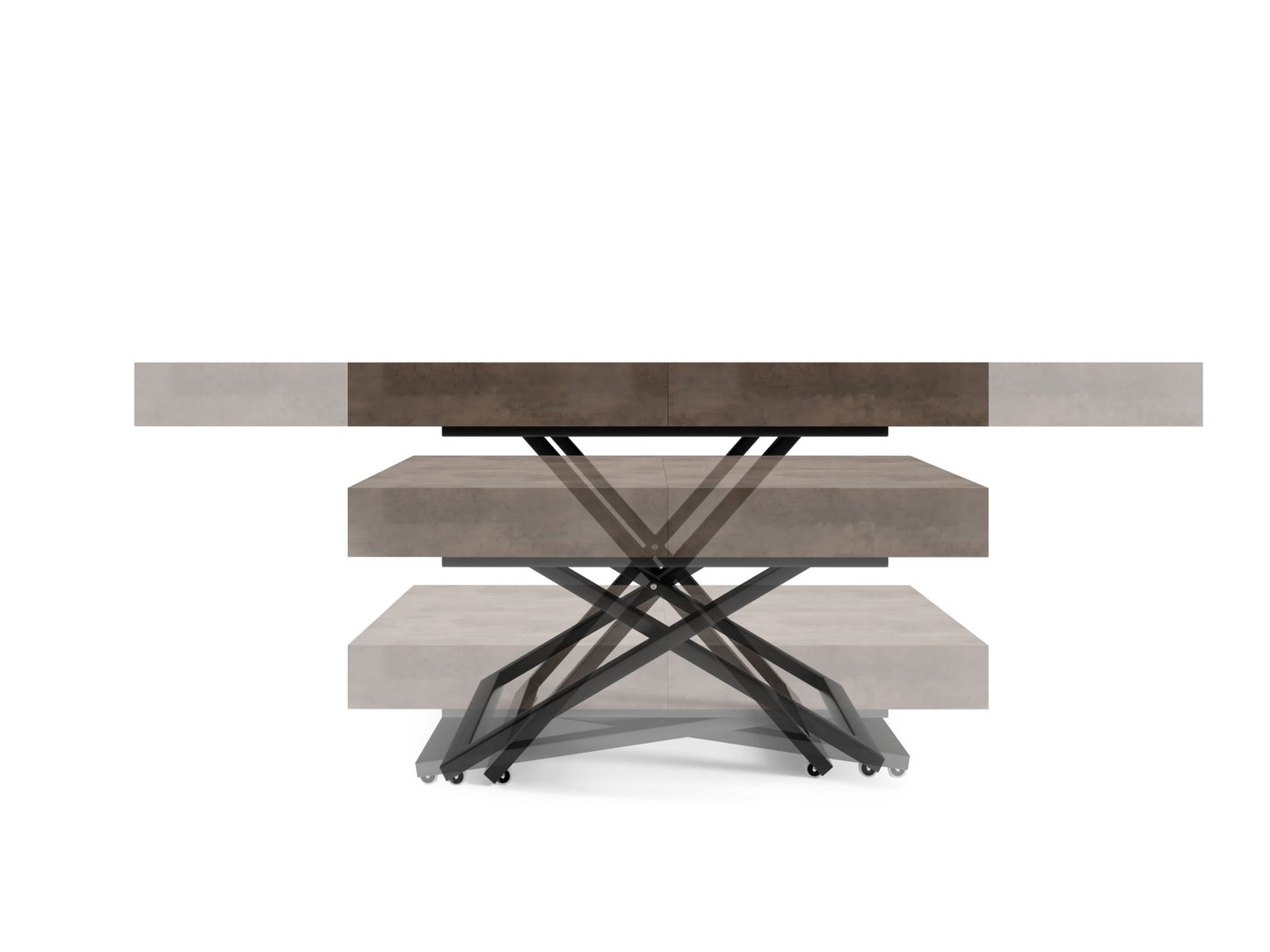 Extendable Coffee/Dining Table SANNA X Black/Black Pietra Grigia