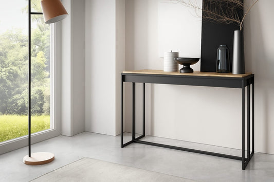 Extendable Console ARENO Black/Cremona Terracotta